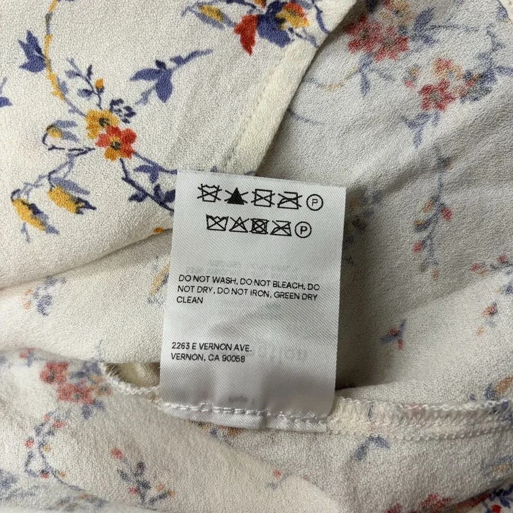 Reformation Pulglia Mini Dress Size 4 Off White Floral Feminine Dainty Romantic